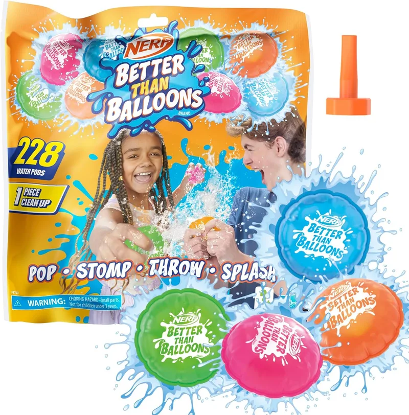 Nerf ▫️ Better Than Balloons, brinquedos aquáticos, 228 cápsulas