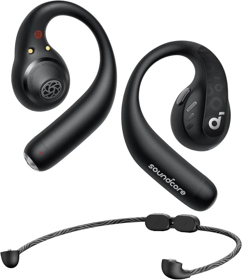 Soundcore ▫️ by Anker AeroFit Pro: Auscultadores Bluetooth sem fios com tecnologia de condução de ar, muito confortáveis, ergonómicos, ajuste seguro, som rico com LDAC, Bluetooth 5.3, IPX5, 46H, controlo através da aplicação