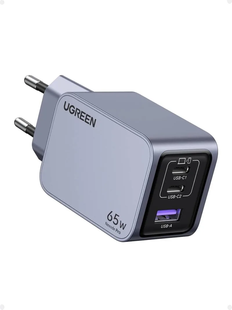 UGREEN ▫️ Carregador GAN Nexode Pro 65W, adaptador de corrente de 3 portas compatível com Samsung Galaxy S23 Ultra/ S22, MacBook, ASUS, iPad, iPhone 16/15/14/13/12, Steam Deck