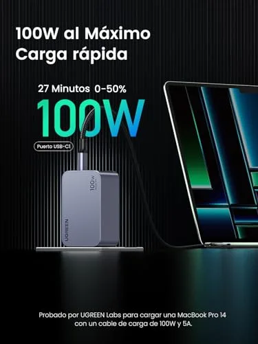 UGREEN ▫️ Nexode Pro 100 W Carregador USB-C com Carregamento Rápido GAN Adaptador 2