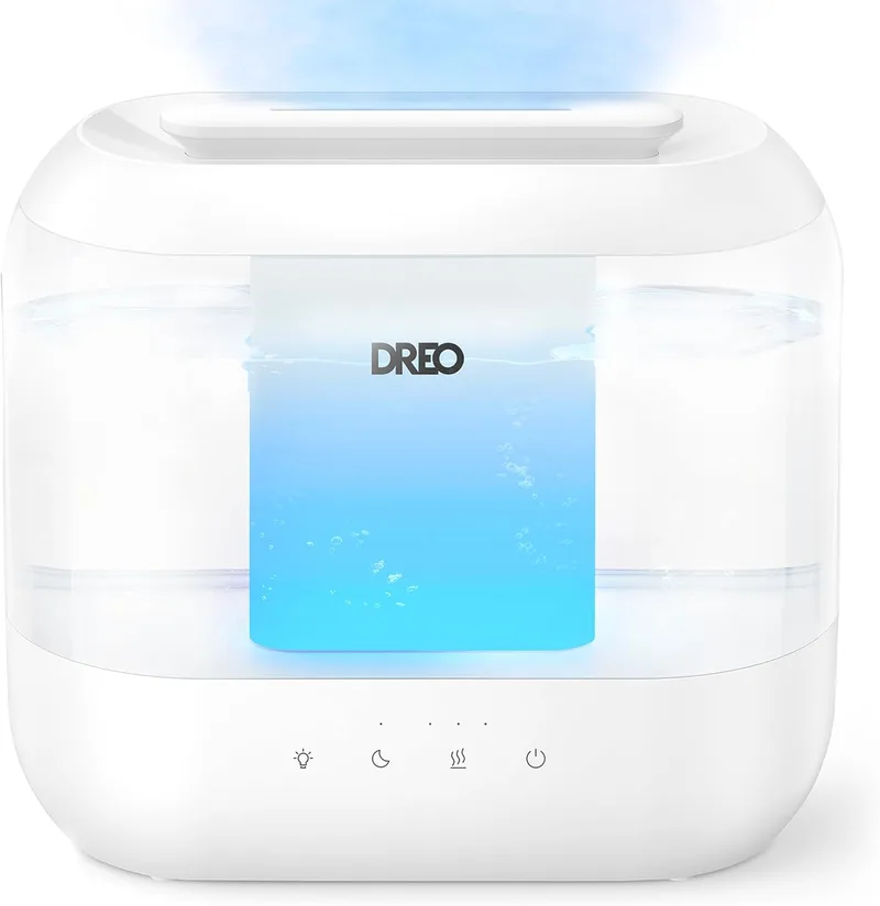 Dreo ▫️ Humidificador de quarto humidificador de névoa fria 4L com difusor de óleo e luz nocturna, 32H de tempo de funcionamento, humidificador ultrassónico silencioso para viveiros e plantas.