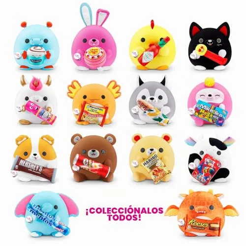 Snackles ▫️ Série 1, Onda 2, Elefante (Mentos), Brinquedo Ultra Macio com Surpresa, 35 cm, Colecionável 4