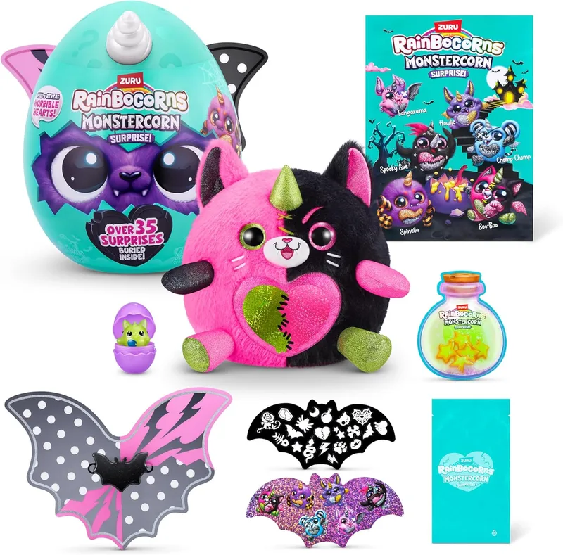 Rainbocorns ▫️ ZURU Monstercorn Surprise, Gato, por ZURU Surprise Unboxing Soft Toy, Fantasia Monstro Presentes para Meninas, Jogo Imaginário com Acessórios Vestíveis (Gato)