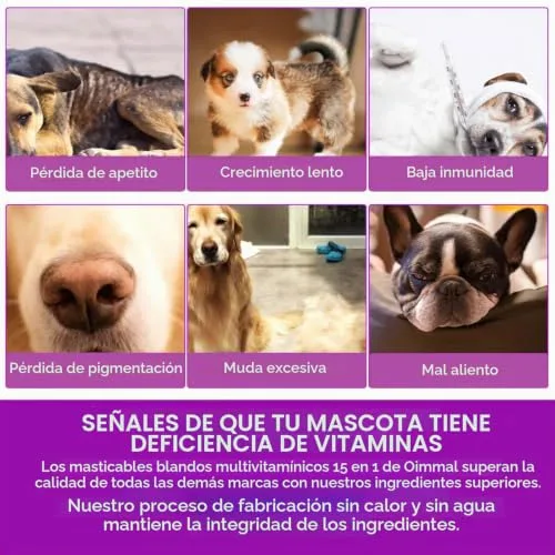 Bieyoc ▫️ 15 em 1 Gomas Multivitamínicas, 150 Vitaminas Mastigáveis para Cães, Suplementos para as Anca e Articulações, Sistema Imunitário, Pele e Pelo, Para Todas as Idades e Raças, Sabor a Pato 4