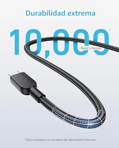 Anker ▫️ Cabo USB-C com carregamento rápido de 240 W, em nylon trançado duplo 5