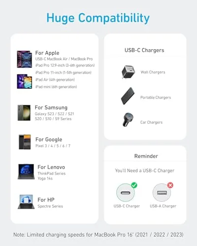 Anker ▫️ Cabo USB-C com carregamento rápido de 240 W, em nylon trançado duplo 6