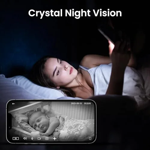 Cinnado ▫️ Câmara de vigilância 2K Wi-Fi para interiores, com visão de 360° e gravação contínua 4