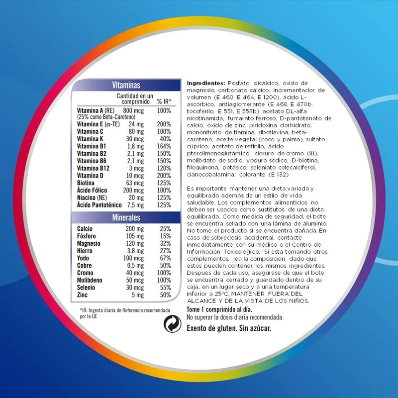 MULTICENTRUM ▫️ para Homem – Multivitamínico e Multimineral, Sem Glúten, 100 Comprimidos 6