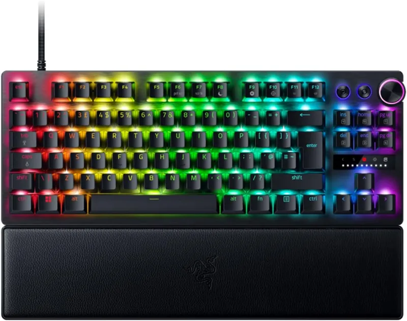 Razer ▫️ Huntsman V3 Pro Tenkeyless - TKL - Teclado ótico analógico para desportos electrónicos com bloqueio de encaixe e modo de libertação rápida (definições a bordo, roda multifunções e botões de controlo)