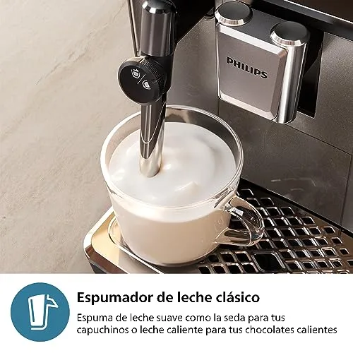PHILIPS ▫️ 3300 Máquina de café superautomática, bocal para espumar leite, 5 bebidas, Preto 4