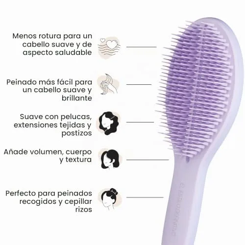 Tangle Teezer ▫️ a escova definitiva para pentear o cabelo seco, que mantém, mistura e confere volume, textura e brilho, nuvem lilás 4