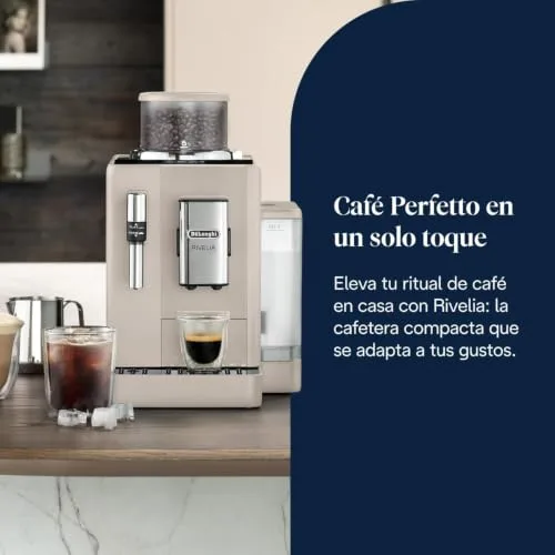 De'Longhi ▫️ Rivelia - Máquina de café superautomática para 8 bebidas, cor bege 2
