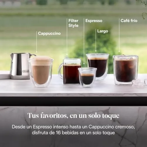 De'Longhi ▫️ Rivelia - Máquina de café superautomática para 8 bebidas, cor bege 6