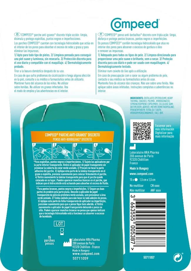 Compeed ▫️ Adesivo Anti-Espinhas, Tratamento para a Acne para Uso Diurno, 15 unidades 2