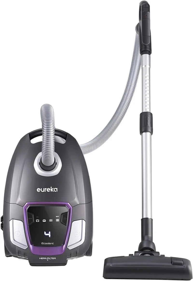 EUREKA ▫️ NEN300 Aspirador com saco, aspirador de piso de 62 dB(A) Ultra silencioso, 700 W, 2 L, aspirador potente com filtro higiénico, prático para pisos duros, parquet, tapetes e ladrilhos