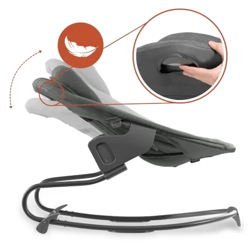 hauck ▫️ Alpha Bouncer Premium – Espreguiçadeira para bebé para a cadeira de alimentação evolutiva Alpha & Beta desde o nascimento, espreguiçadeira com arnês de 5 pontos, espreguiçadeira reclinável para bebé – Cinza 5
