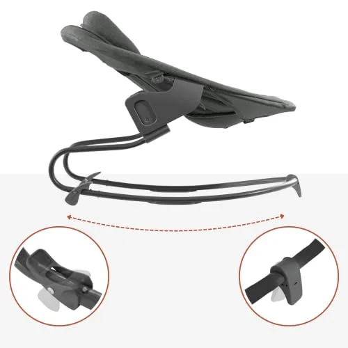 hauck ▫️ Alpha Bouncer Premium – Espreguiçadeira para bebé para a cadeira de alimentação evolutiva Alpha & Beta desde o nascimento, espreguiçadeira com arnês de 5 pontos, espreguiçadeira reclinável para bebé – Cinza 6