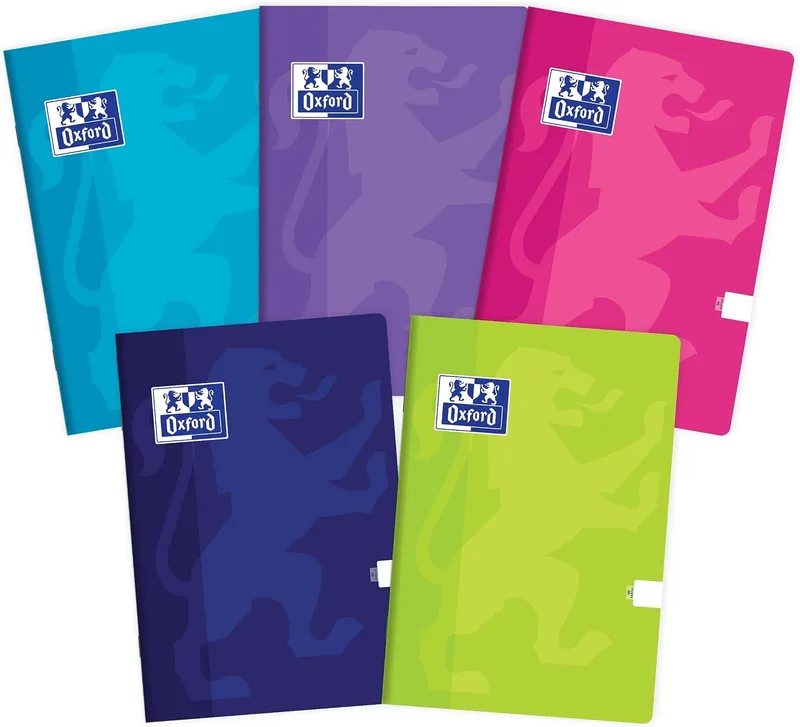 Oxford ▫️ Touch - Caderno (A5, 60 folhas, 5 unidades), cor branca