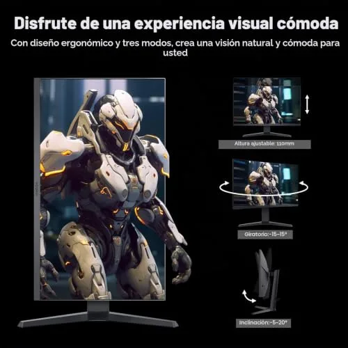 KOORUI ▫️ Monitor de jogos de 27 polegadas - Ecrã WQHD para PC, 240 Hz, 1 ms, Adaptive Sync, compatível com G-Sync, (2560x1440, HDMI, DisplayPort, HDR 400) Preto/Vermelho 5