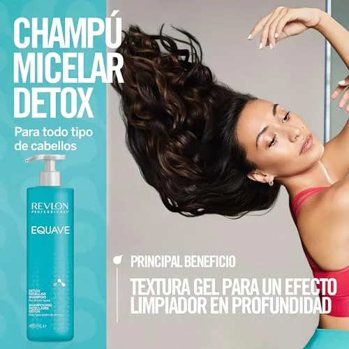 REVLON PROFESSIONAL ▫️ Equave Champô Profissional Micelar Detox, para todos os tipos de cabelo, champô hidratante para um cabelo macio, liso, sedoso e brilhante, enriquecido com queratina, 485 ml 3