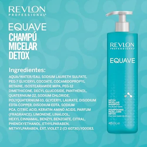 REVLON PROFESSIONAL ▫️ Equave Champô Profissional Micelar Detox, para todos os tipos de cabelo, champô hidratante para um cabelo macio, liso, sedoso e brilhante, enriquecido com queratina, 485 ml 4