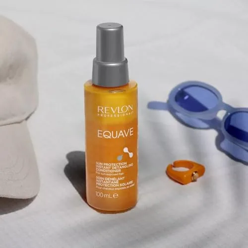 REVLON PROFESSIONAL ▫️ EQUAVE Condicionador profissional bifásico que facilita o desembaraçamento para cabelos expostos ao sol, proteção UV para o cabelo, condicionador sem enxaguamento, 100 ml 6
