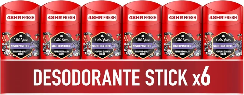 Old Spice ▫️ Night Panther Desodorizante em barra para homem, 6x50 ml