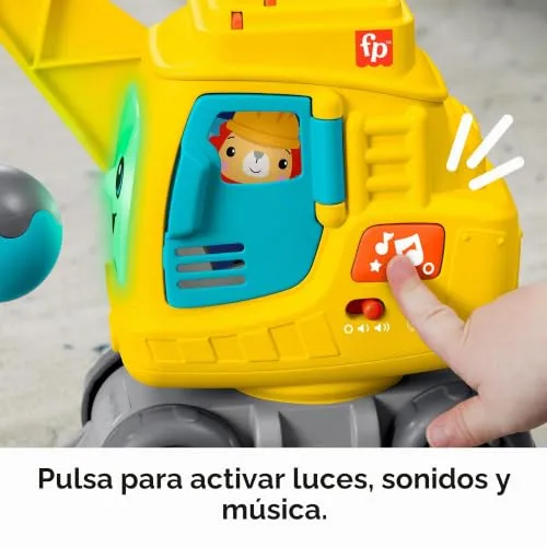 Fisher-Price ▫️ Guindaste «Conta e Empilha» – Brinquedo com luzes e sons para aprender a contar, com blocos para empilhar com números, para bebés a partir dos 9 meses, Versão: Inglês (Reino Unido); Francês; Alemão, HXF48 5