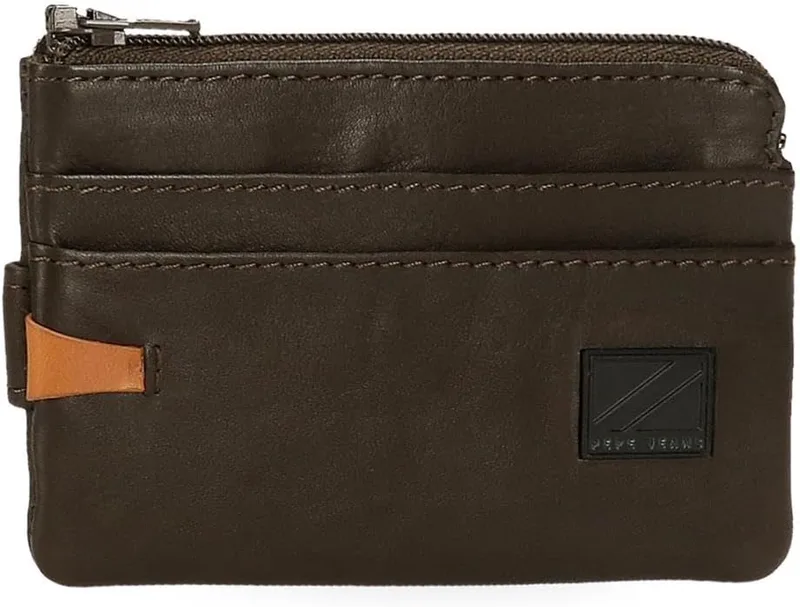 Pepe Jeans ▫️ Carteiras e porta-moedas em pele de vaca Marshal, preto, castanho, azul e cinzento