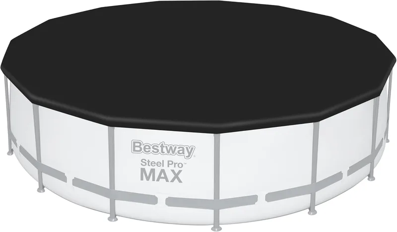 Bestway ▫️ Cobertura de inverno redonda Ø470 cm Cobertura de piscina em PVC Preto