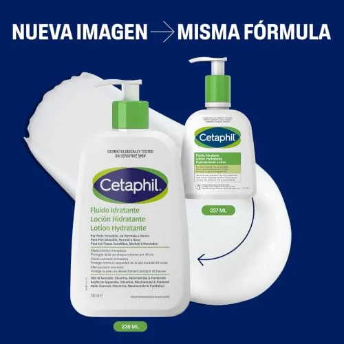 Cetaphil ▫️ Loção Hidratante para Pele Sensível, Normal a Seca, Hidrata durante 48 horas, Fórmula leve com niacinamida, pantenol e glicerina, não comedogénica, para rosto e corpo, 237 ml 2
