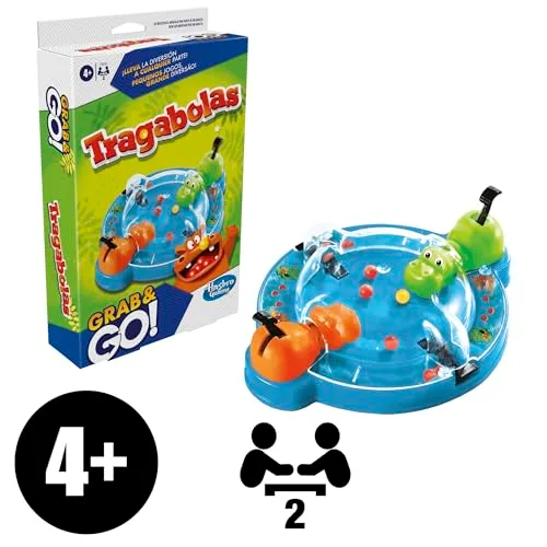 Hasbro Gaming ▫️ Grab and Go – Jogo de Bolas, Hipopótamos de Brinquedo, Habilidade e Estratégia, 2 Jogadores, Edição de Bolso, Ideia de Presente para Meninos e Meninas a partir dos 4 Anos 2