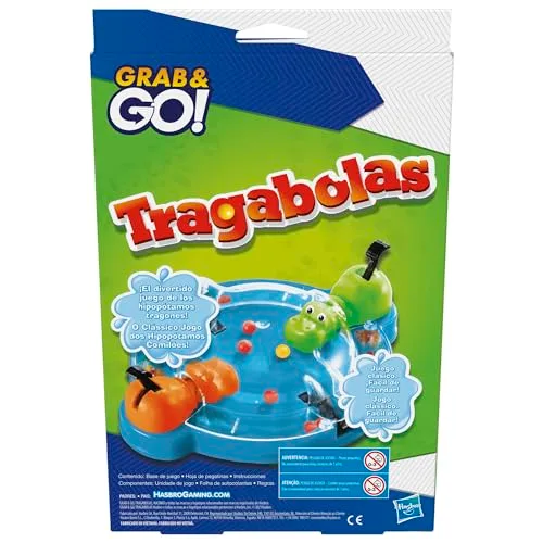 Hasbro Gaming ▫️ Grab and Go – Jogo de Bolas, Hipopótamos de Brinquedo, Habilidade e Estratégia, 2 Jogadores, Edição de Bolso, Ideia de Presente para Meninos e Meninas a partir dos 4 Anos 4