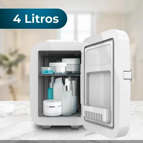 Cecotec ▫️ Mini-frigorífico Bolero MiniCooling Río Branco 4 L. Funcionamento a 12 V-220 V, compatível com automóveis e caravanas, função de refrigeração e aquecimento, intervalo de temperatura de 5 a 65 °C, fácil de transportar 4