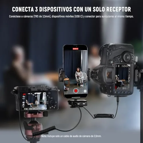 NEEWER ▫️ CM28 Microfone Lavalier Sem Fios, Supressão Inteligente de Ruído, Gravação a 48 kHz/16 bits, autonomia de 9 horas, alcance de 200 m, 4 GB de armazenamento para iPhone, Android e câmaras, 1 recetor + 2 transmissores + estojo de carregamento 2