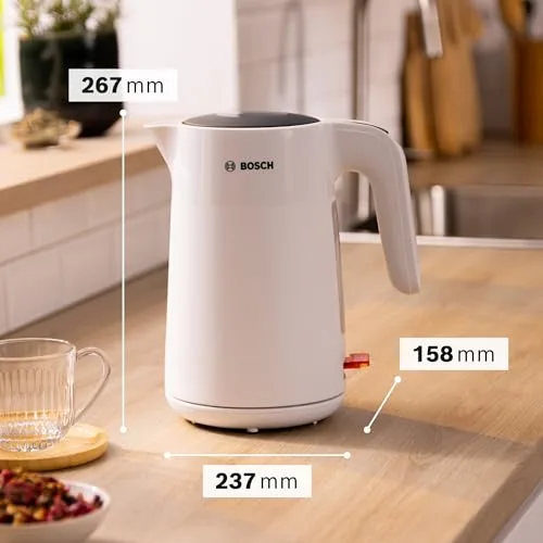 Bosch ▫️ Fervedor de água, MyMoment, Tripla Segurança, Filtro anti-impurezas, 1,7 litros, Branco, TWK2M161 2