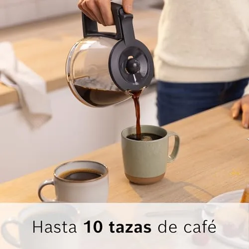 Bosch ▫️ Máquina de café de gotejamento, jarro de vidro ergonómico, reservatório de água removível, filtro removível, desligamento automático, sistema anti-gotejamento, vermelho, TKA2M114 4