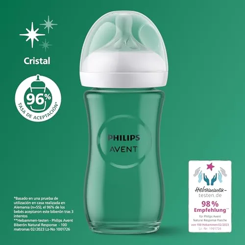 PHILIPS ▫️ Conjunto de nascimento com biberões de vidro natural - AVENT - Kit para recém-nascidos - 240 ml - Misto 2