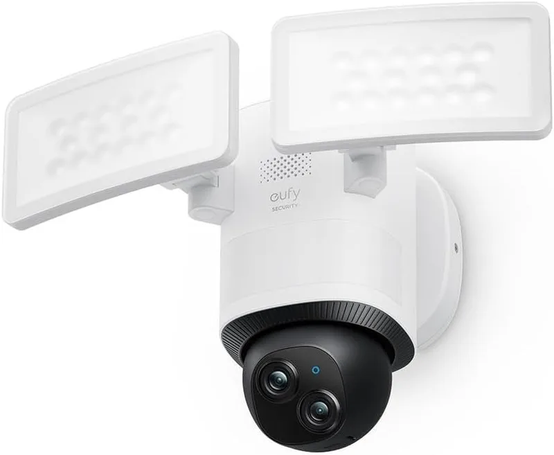 eufy Security ▫️ eufy Câmara de segurança com projetor E340 com fios, panorâmica e inclinação de 360°, gravação ininterrupta, câmara dupla, compatível com HomeBase 3, armazenamento local, sem taxas mensais