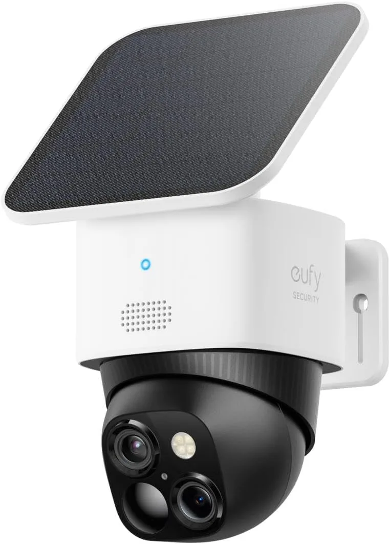 eufy Security ▫️ SoloCam S340 3K – Câmara de vigilância Wi-Fi para exterior com painel solar, vigilância de 360°, Wi-Fi de 2,4 GHz, sem mensalidades, compatível com a HomeBase 3