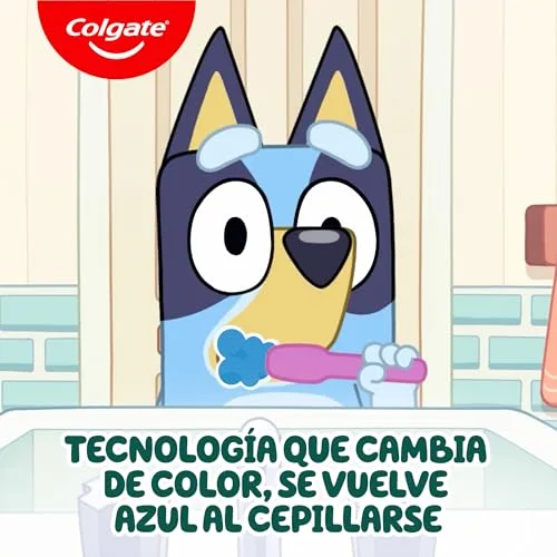 Colgate ▫️ Pasta de dentes Kids Bluey com flúor para crianças - Embalagem de 12 x 50 ml - Sabor a menta, a partir dos 6 anos - Máxima proteção contra a cárie - Esmalte 4 vezes mais resistente* 5