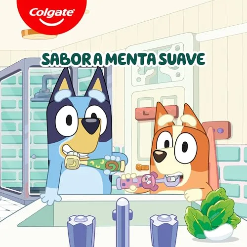 Colgate ▫️ Pasta de dentes Kids Bluey com flúor para crianças - Embalagem de 12 x 50 ml - Sabor a menta, a partir dos 6 anos - Máxima proteção contra a cárie - Esmalte 4 vezes mais resistente* 6