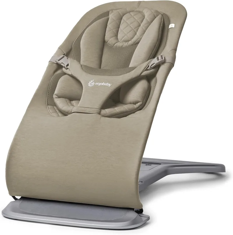 Espreguiçadeira Ergobaby Evolve 3 em 1, espreguiçadeira ergonómica para recém-nascidos desde o nascimento até aos mais pequenos, almofada para recém-nascidos (2,5 kg - 13,2 kg), Soft Olive