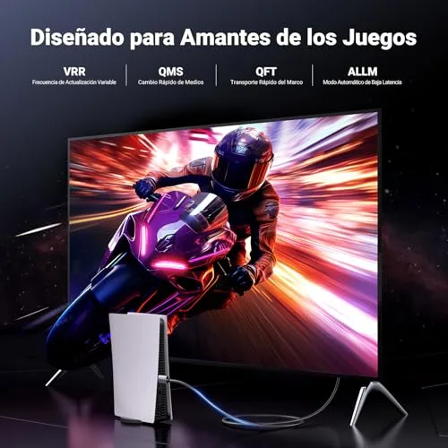UGREEN ▫️ Cabo HDMI 2.1 8K, certificado para 8K a 60 Hz e 4K a 240 Hz, 48 Gbps (2 m) 4