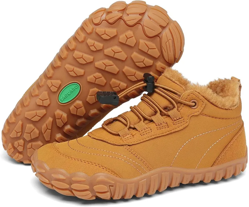 SAGUARO ▫️ Botas de neve para crianças Chinelos descalços Botas de inverno confortáveis e quentes para raparigas resistentes ao deslizamento Gr.26-36
