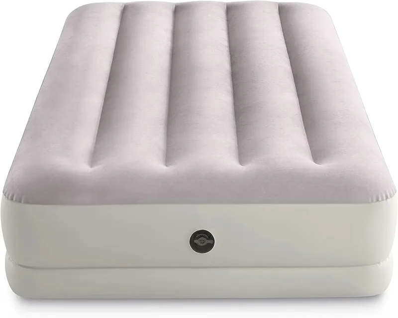 Intex ▫️ Cama insuflável dupla Dura-Beam Prestige de altura média com USB 150, tamanho insuflado: 99 cm x 1,91 m x 30 cm (64177)