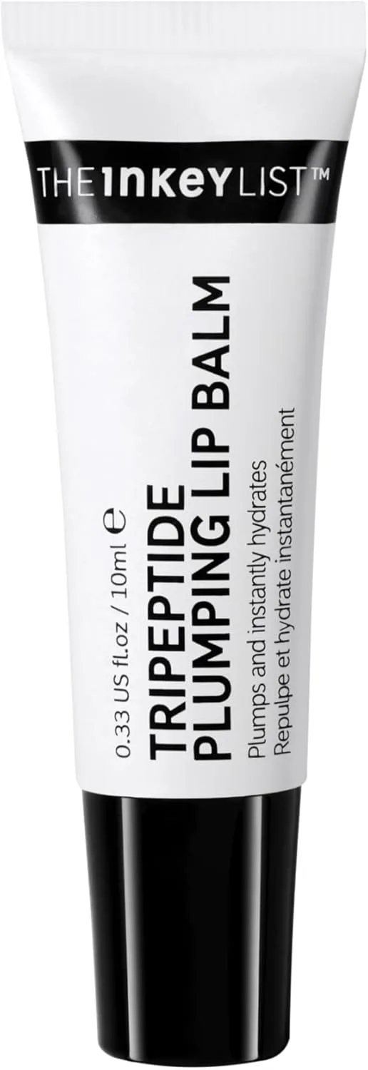 The INKEY List ▫️ Bálsamo labial rejuvenescedor com tripeptídeos, 10 ml, não provoca formigueiro, hidrata os lábios secos e gretados, sem fragrância, adequado para todos os tipos de pele