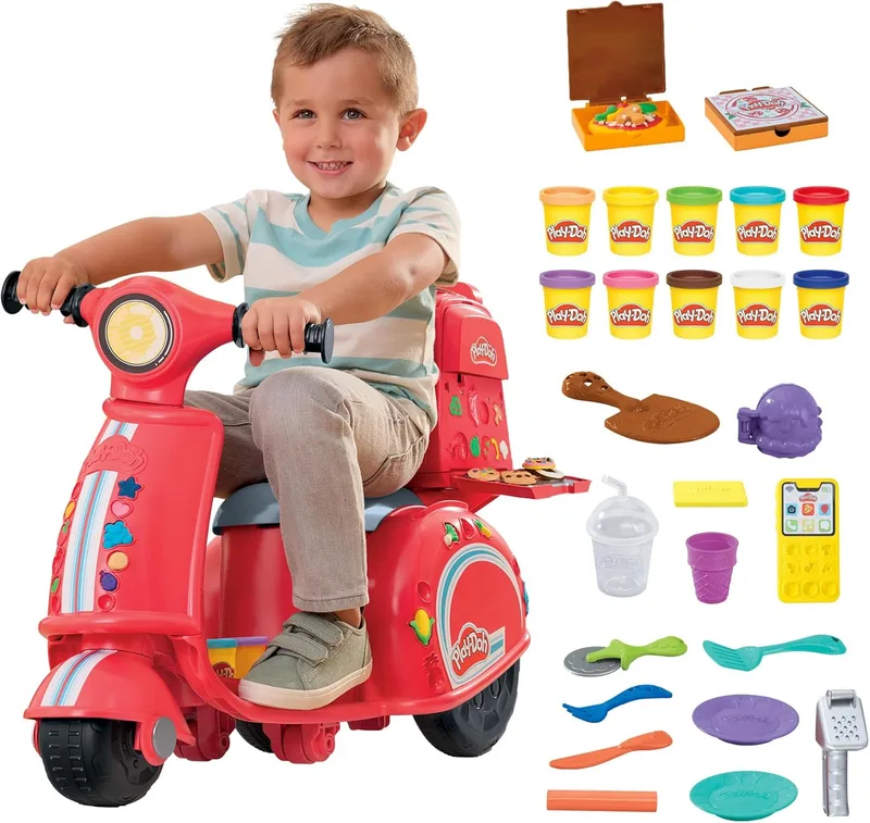 Play-Doh ▫️ Moto de Entrega de Pizzas de Brincar para Meninos e Meninas dos 3 aos 5 Anos, Atividades Manuais Infantis com Massa de Modelar, Estimula a Criatividade e as Capacidades Motoras