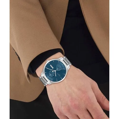 HUGO BOSS ▫️ Relógio analógico multifunções de quartzo da Boss para homem, da coleção Tyler Collection, com bracelete em aço inoxidável 4