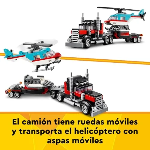 LEGO ▫️ Creator 3 em 1: Camião de Plataforma com Helicóptero 31146 3